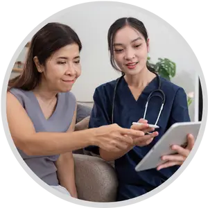 Occupational Therapist in the USA with a patient