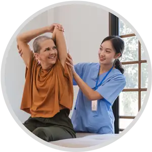 Physical Therapist with a geriatric patient