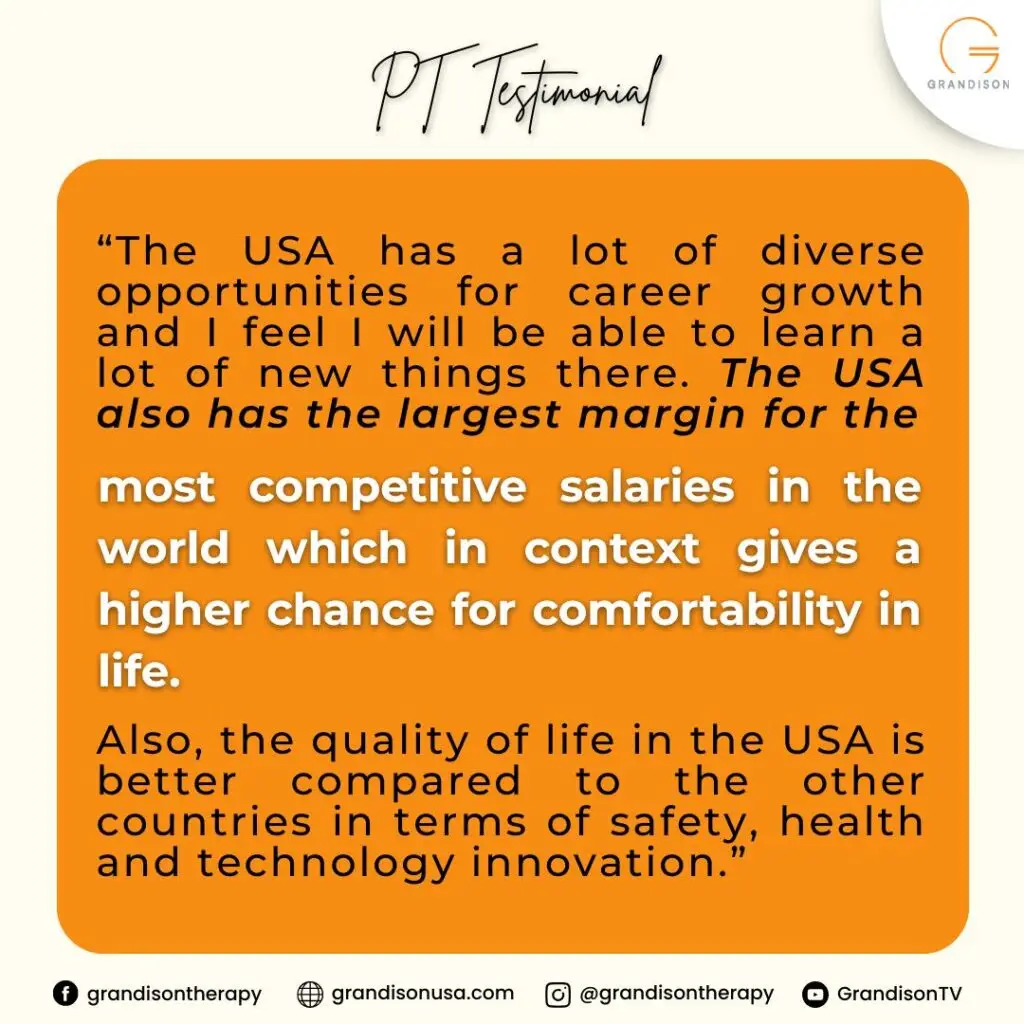 Filipino PTs choose USA because of financial stability