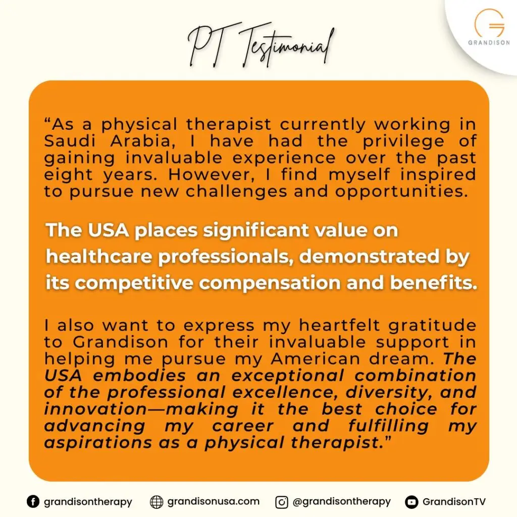 PT Erica Chose USA because of the highest PT salary offered worldwide